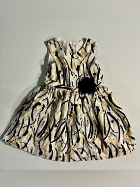 Crazy 8 Cream, Black & Gold Swirl Party Dress